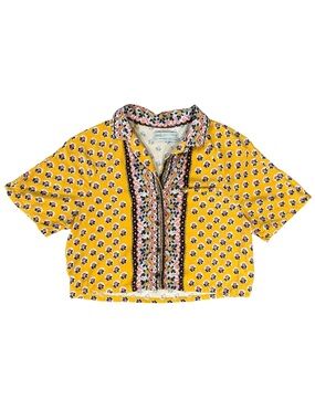 Urban Outfitters Crop Button Up Blouse Indie Festival Boho Women's Small